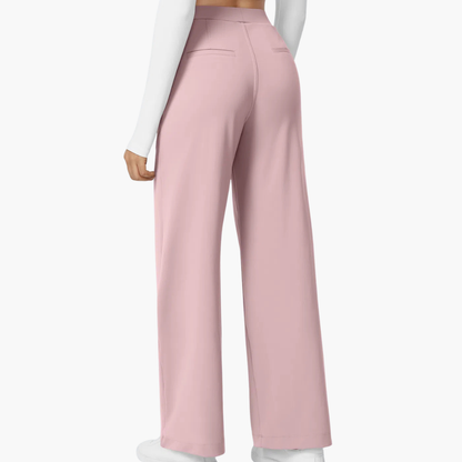 High Waisted Stretch Pocket Straight Leg Work Pants