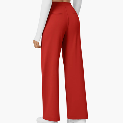 High Waisted Stretch Pocket Straight Leg Work Pants
