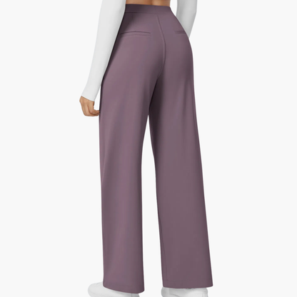 High Waisted Stretch Pocket Straight Leg Work Pants