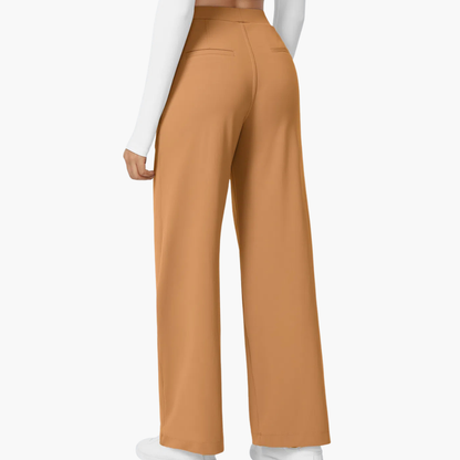 High Waisted Stretch Pocket Straight Leg Work Pants