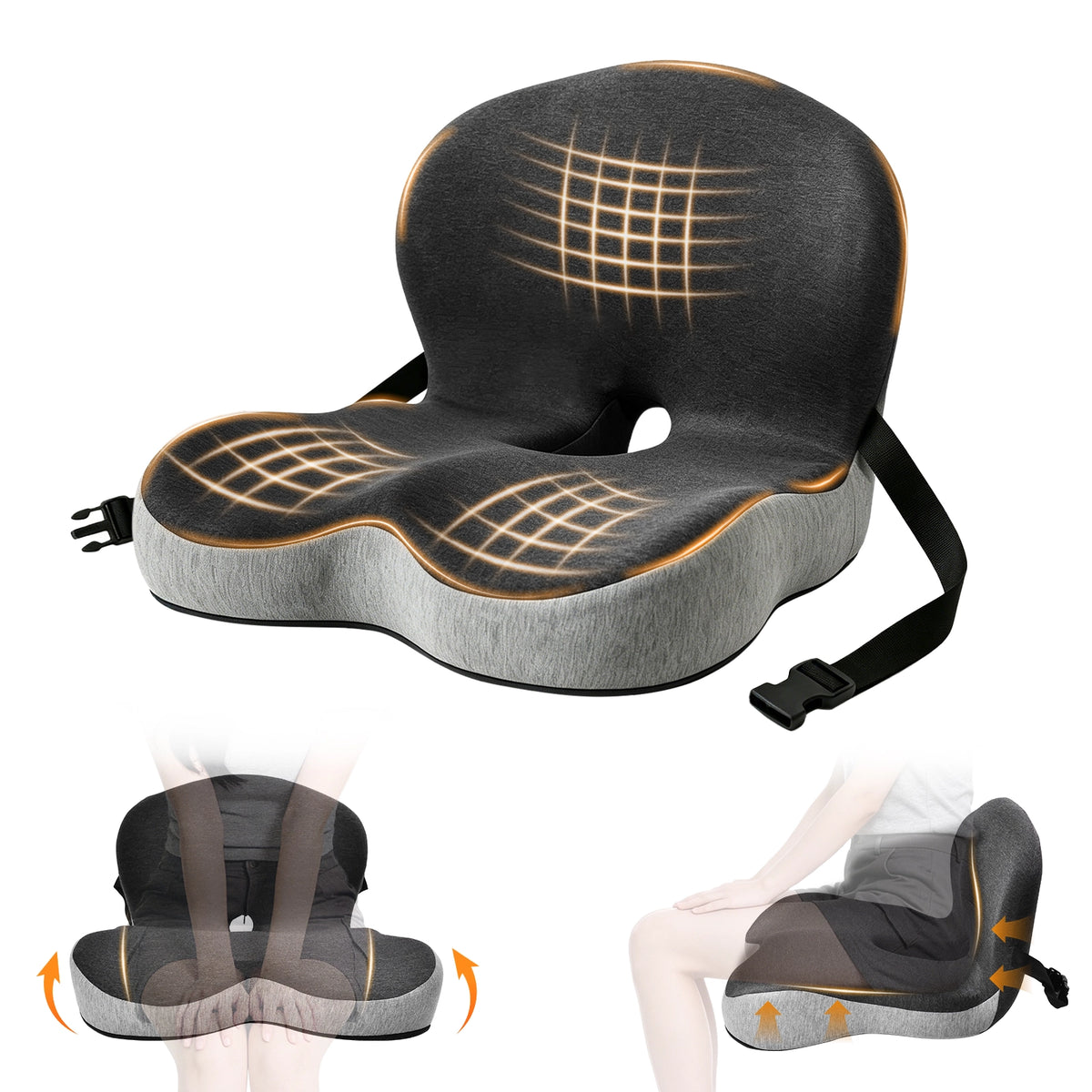 GoodBase™️ Orthopedic Lumbar Seat Cushion for Back & Tailbone Support
