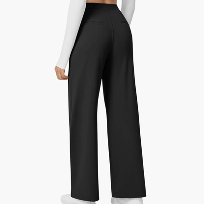 High Waisted Stretch Pocket Straight Leg Work Pants