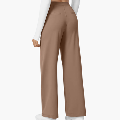 High Waisted Stretch Pocket Straight Leg Work Pants