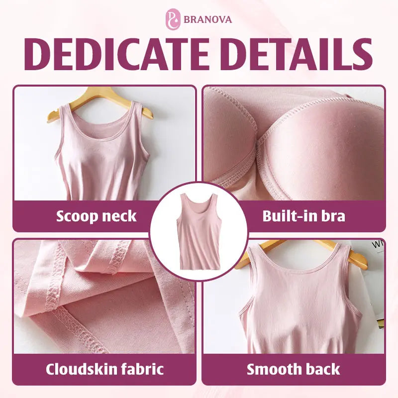 BraNova - Soft Built-In Bra Tank Top for Women