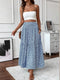 Women's Casual Maxi High Rise Skirts Blue Amethyst Black Green Summer