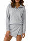Women's Athleisure Two Piece Set with Built-in Shorts Skirt