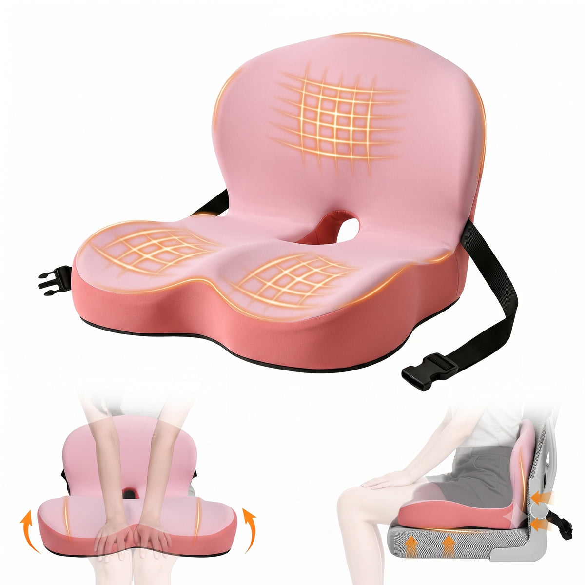 GoodBase™️ Orthopedic Lumbar Seat Cushion for Back & Tailbone Support