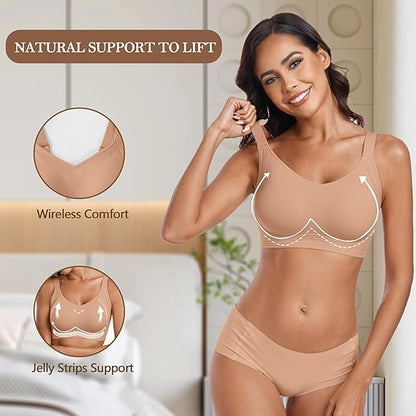 SEAMLESS JELLY BRA FULL COVERAGE PUSH UP NO UNDERWIRE BRA